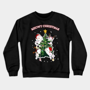 Kawaii Christmas Santa Cats Crewneck Sweatshirt